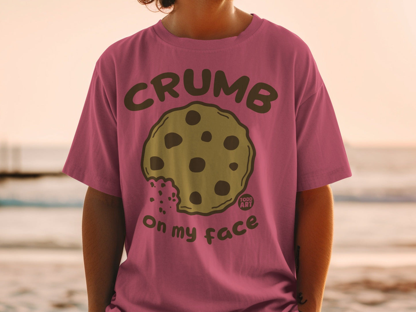 Crumb On My Face Cookie Graphic Design T-Shirt