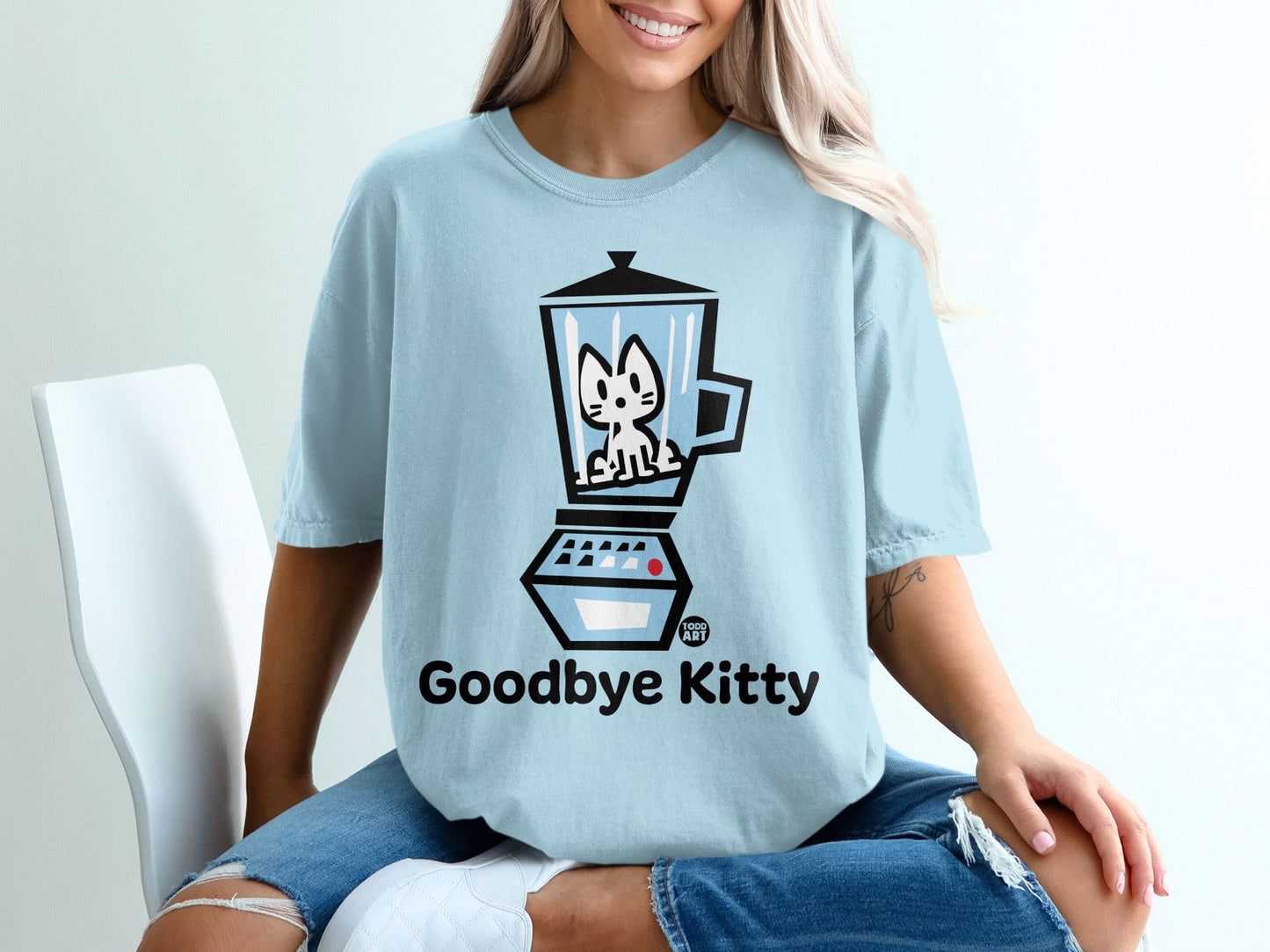 Goodbye Kitty Funny Graphic Tee Shirt Casual