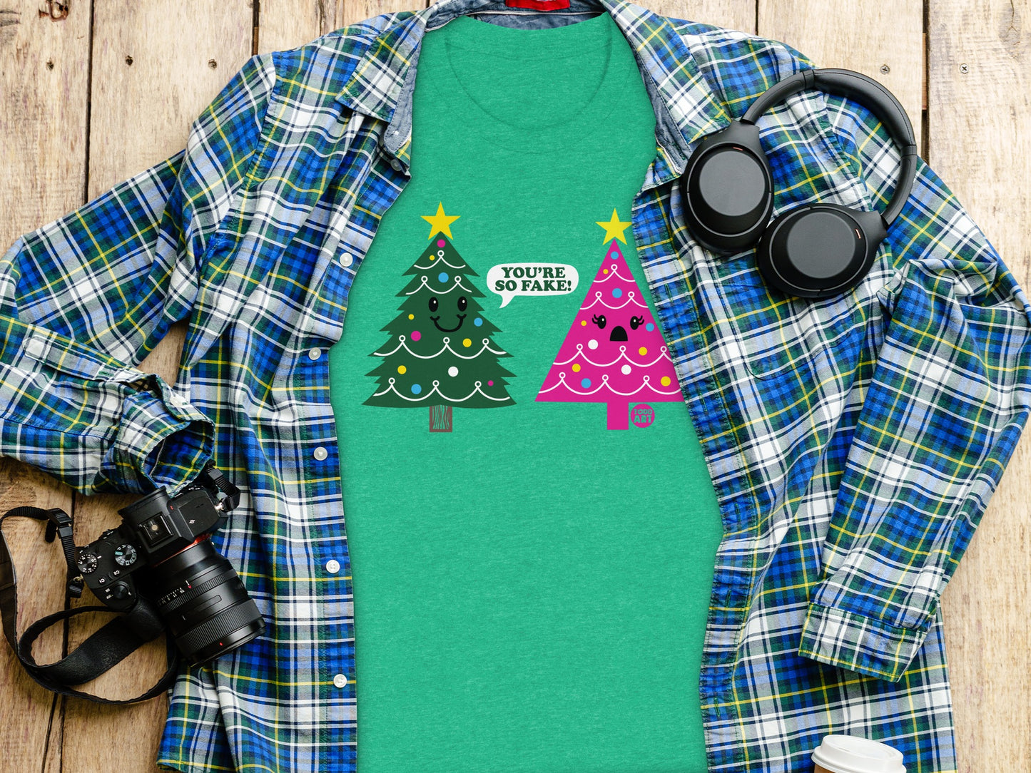 Funny Christmas Trees Graphic Tee Shirt