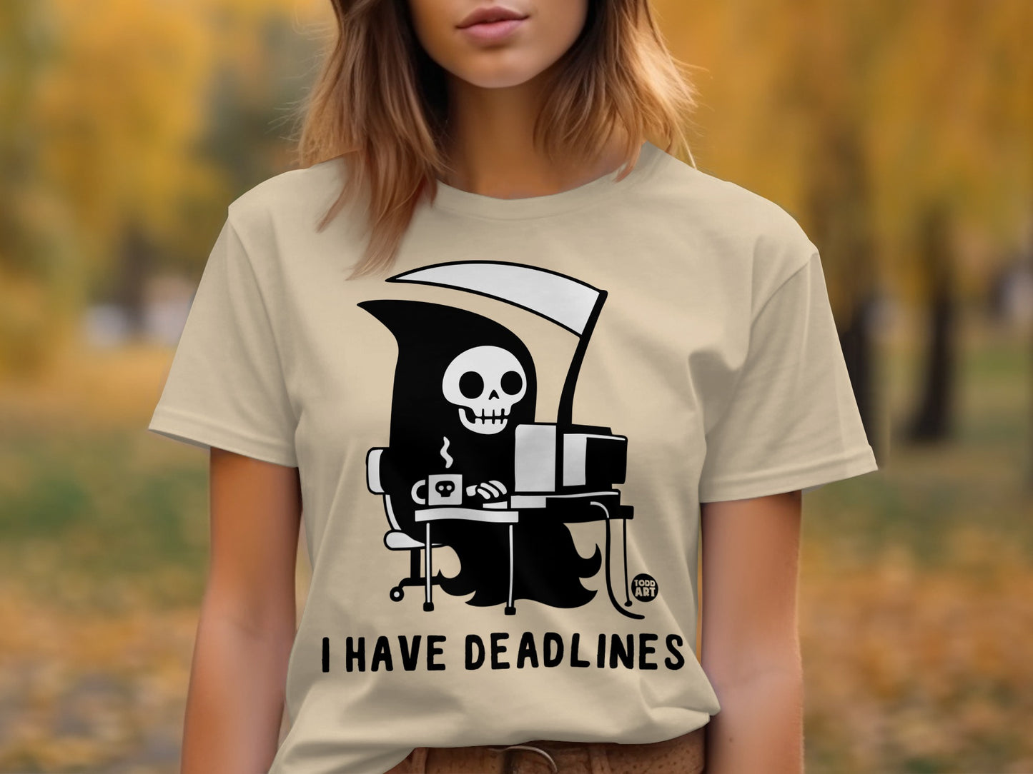Funny Grim Reaper I Have Deadlines Graphic T-Shirt