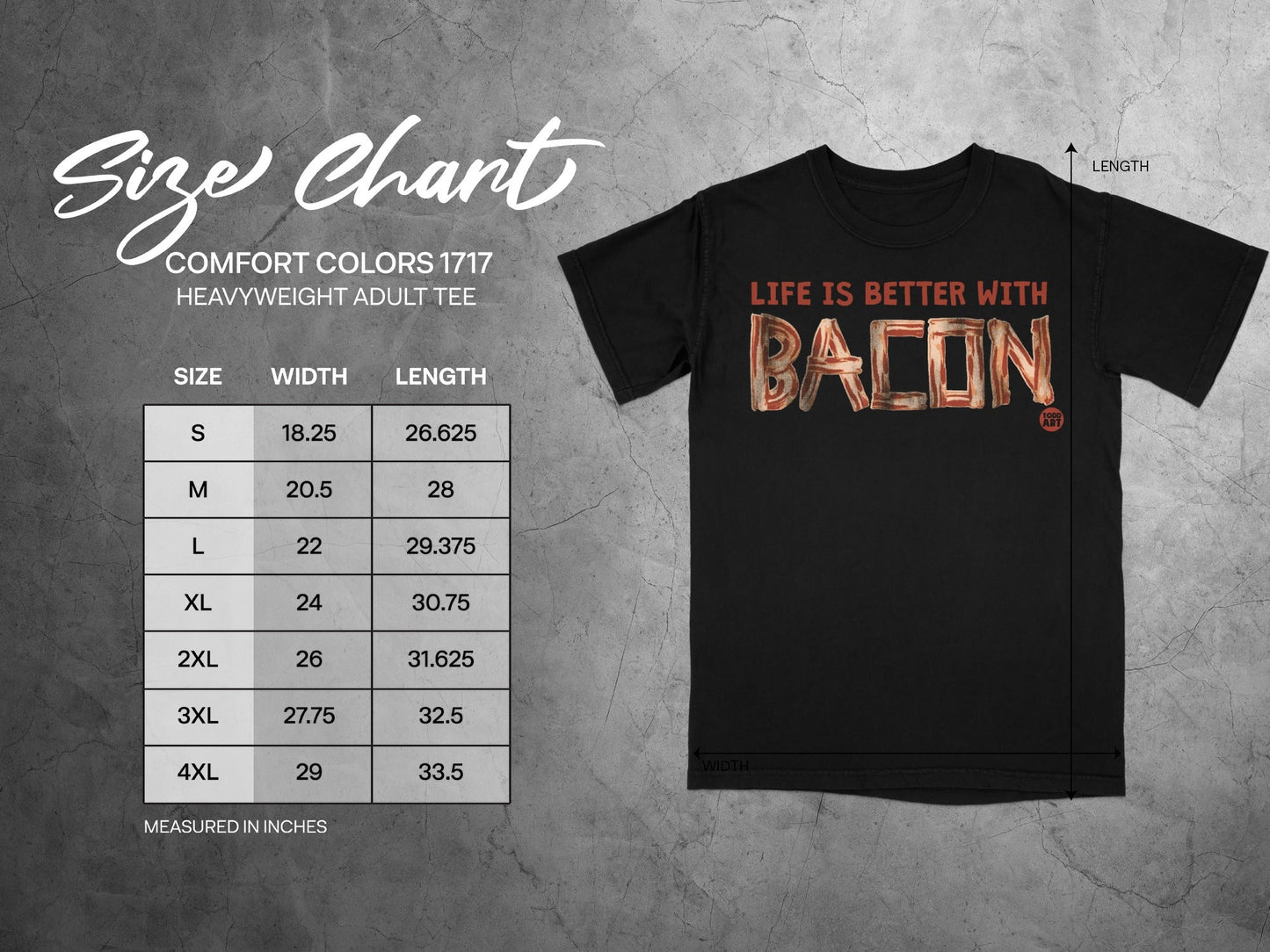 Life Is Better With Bacon Comfort Colors Tee Shirt