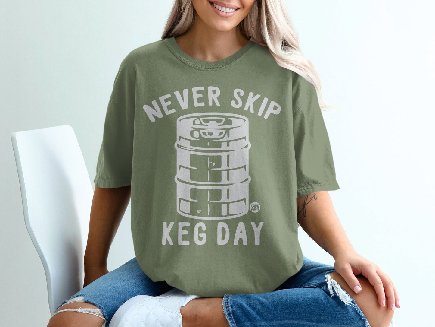 Never Skip Keg Day Graphic T-Shirt for Fitness