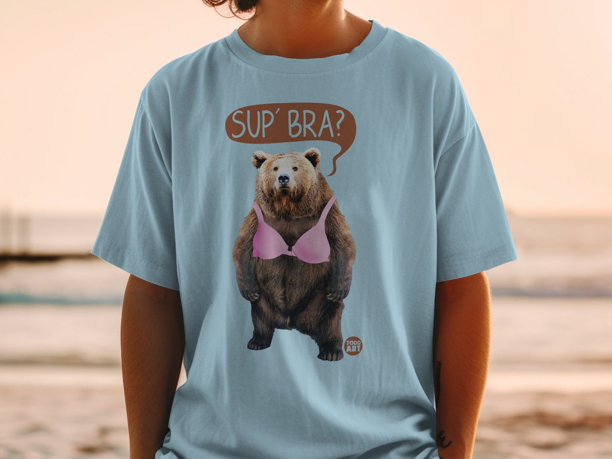 Sup' Bra Bear Humorous Graphic Tee Product