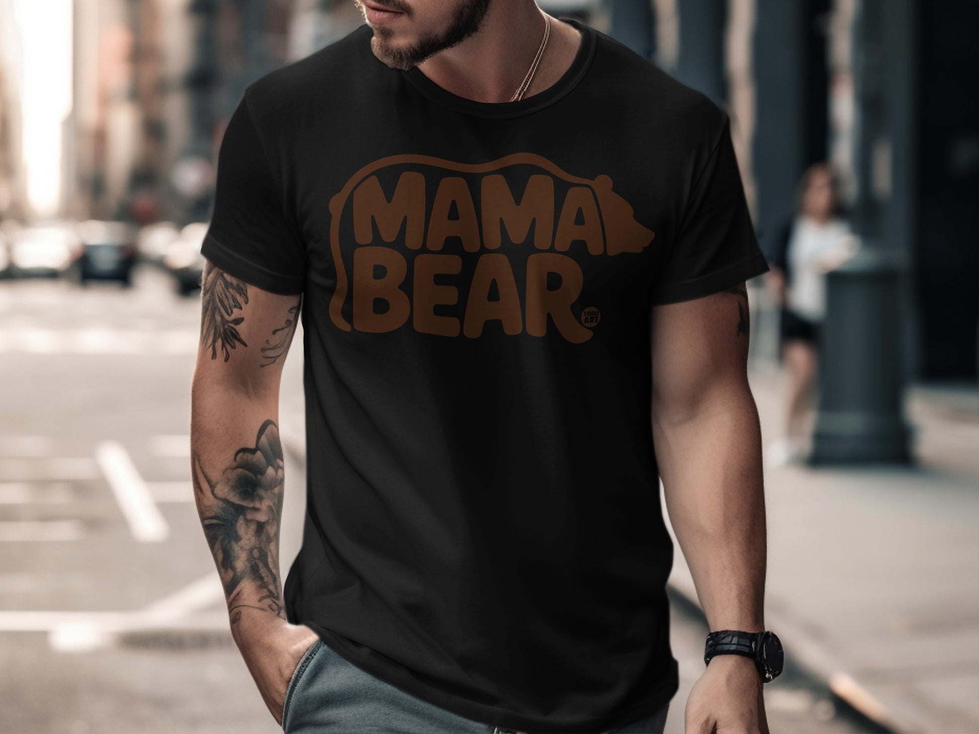 Stylish Mama Bear Graphic T-shirt Ideal Gift Tee