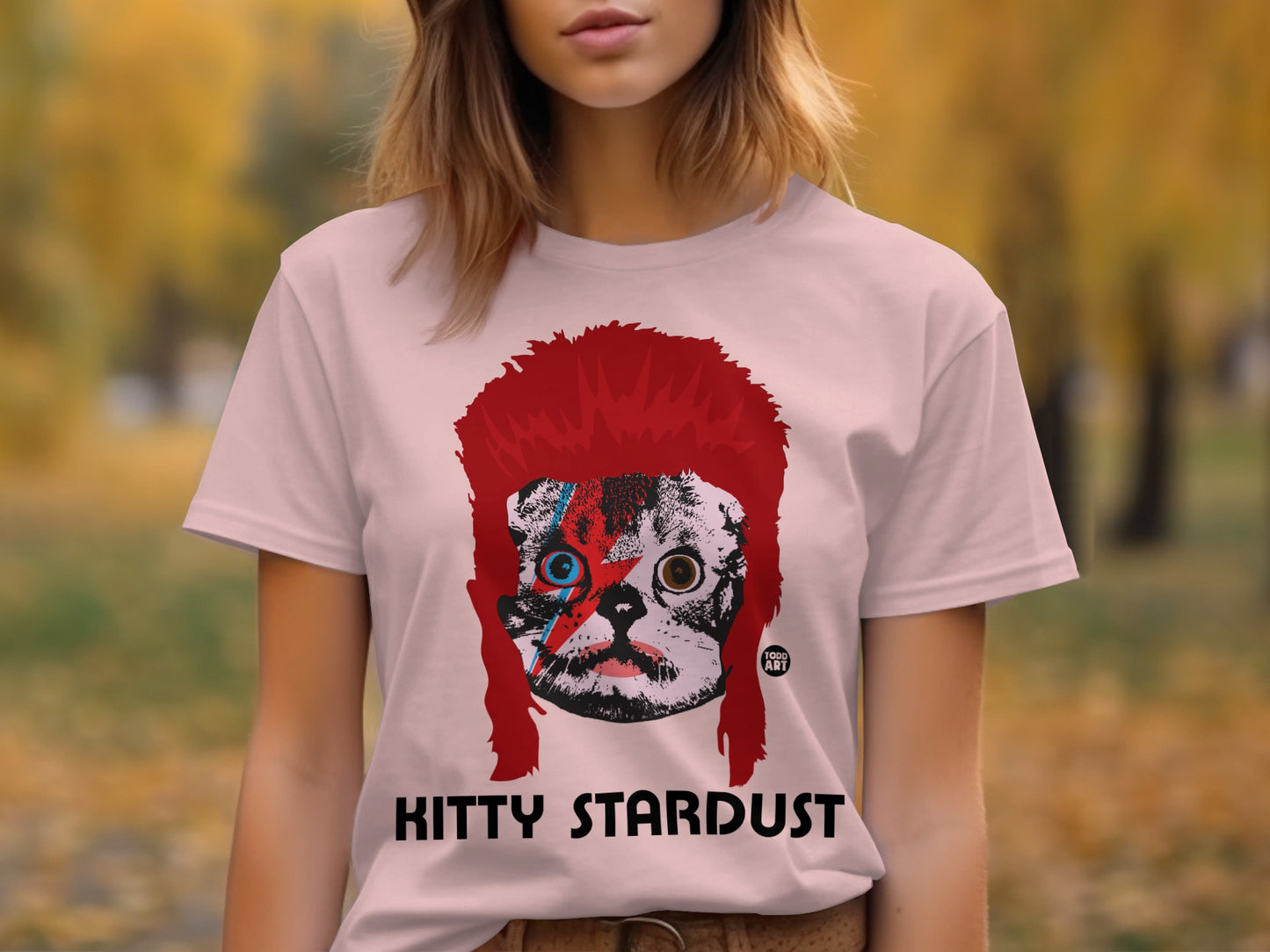 Kitty Stardust Graphic Design T-shirt for Cat Lovers