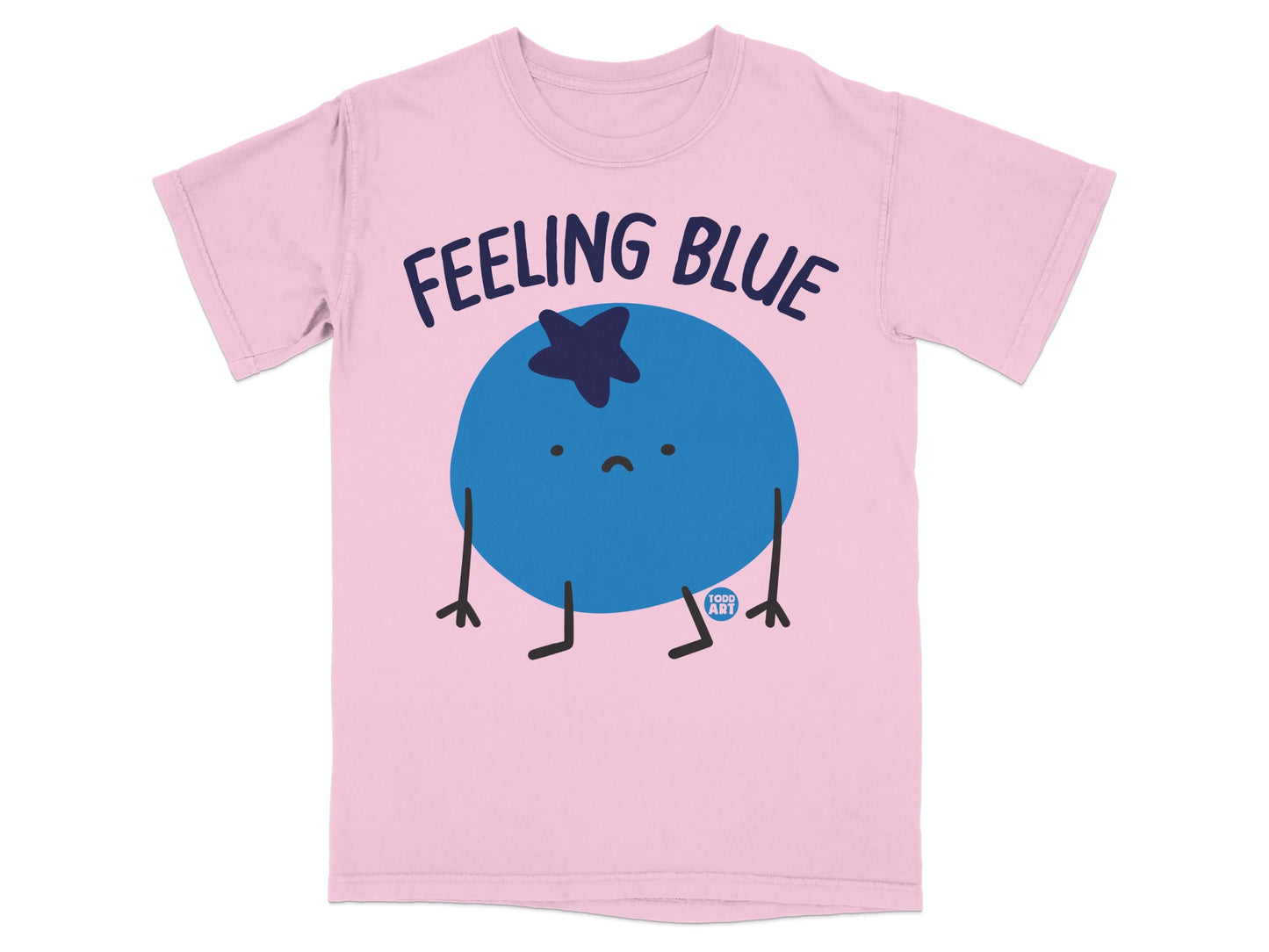 FEELING BLUE Sad Blueberry Character Pink T-Shirt product type