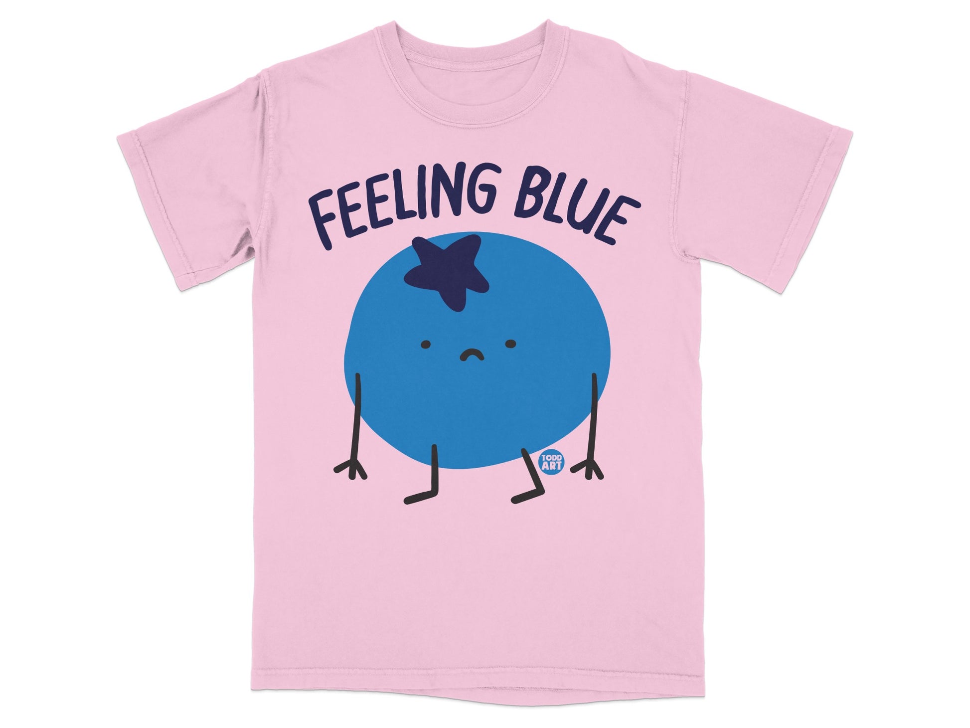 FEELING BLUE Sad Blueberry Character Pink T-Shirt product type