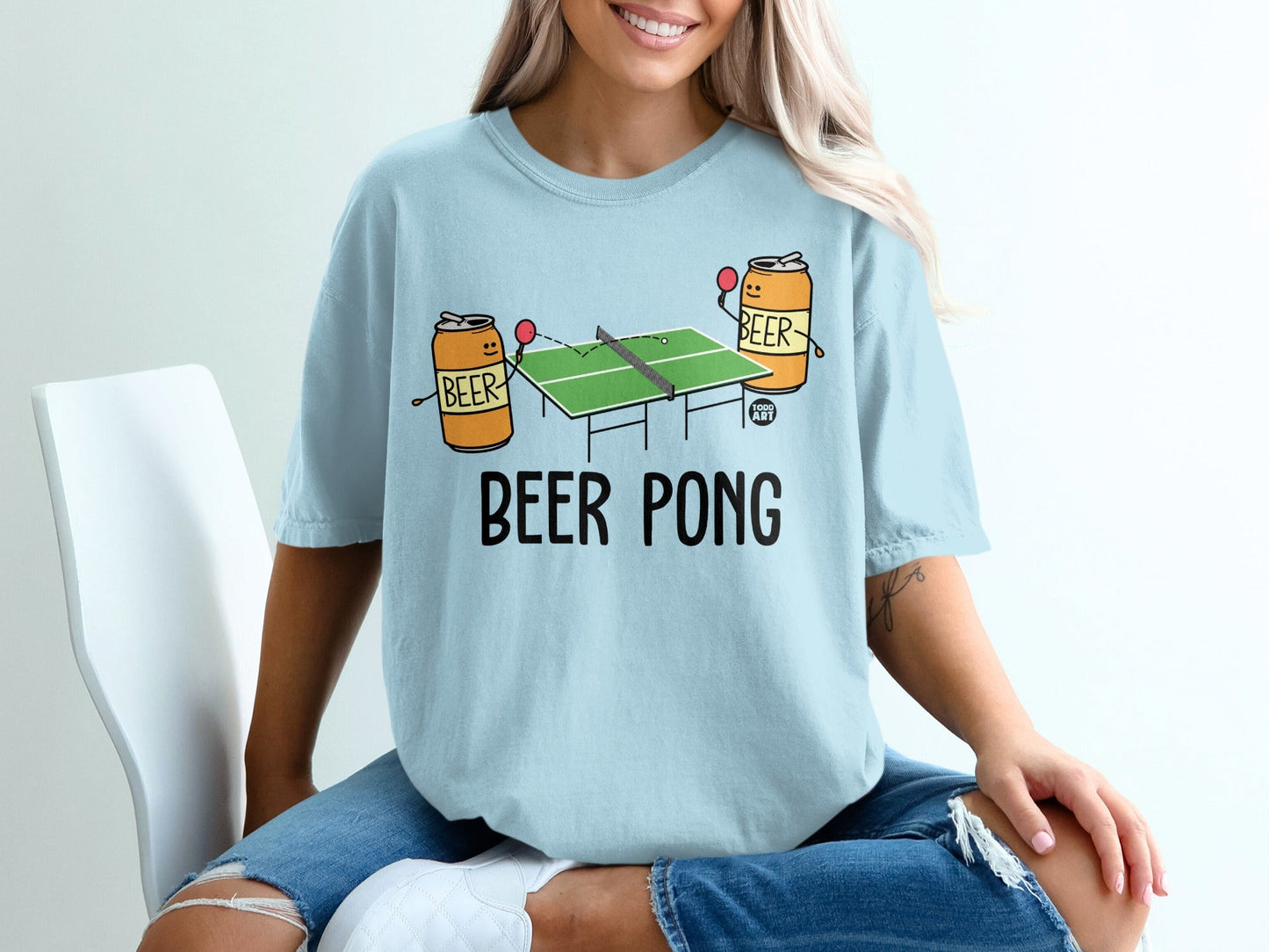 Funny Beer Pong Game Graphic Tee Comfortable T-shirt