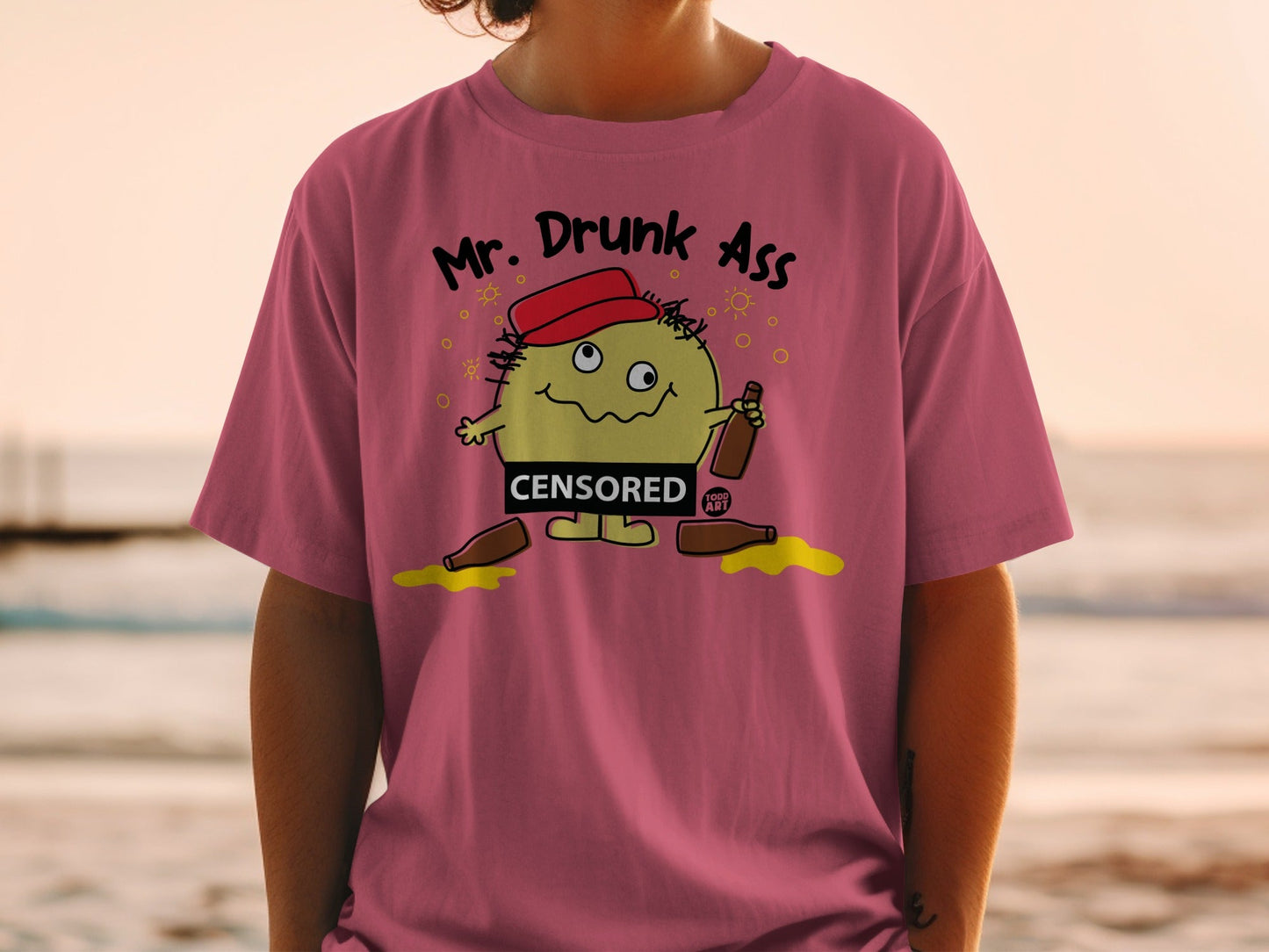 Mr. Drunk Ass Censored Funny Graphic T-Shirt