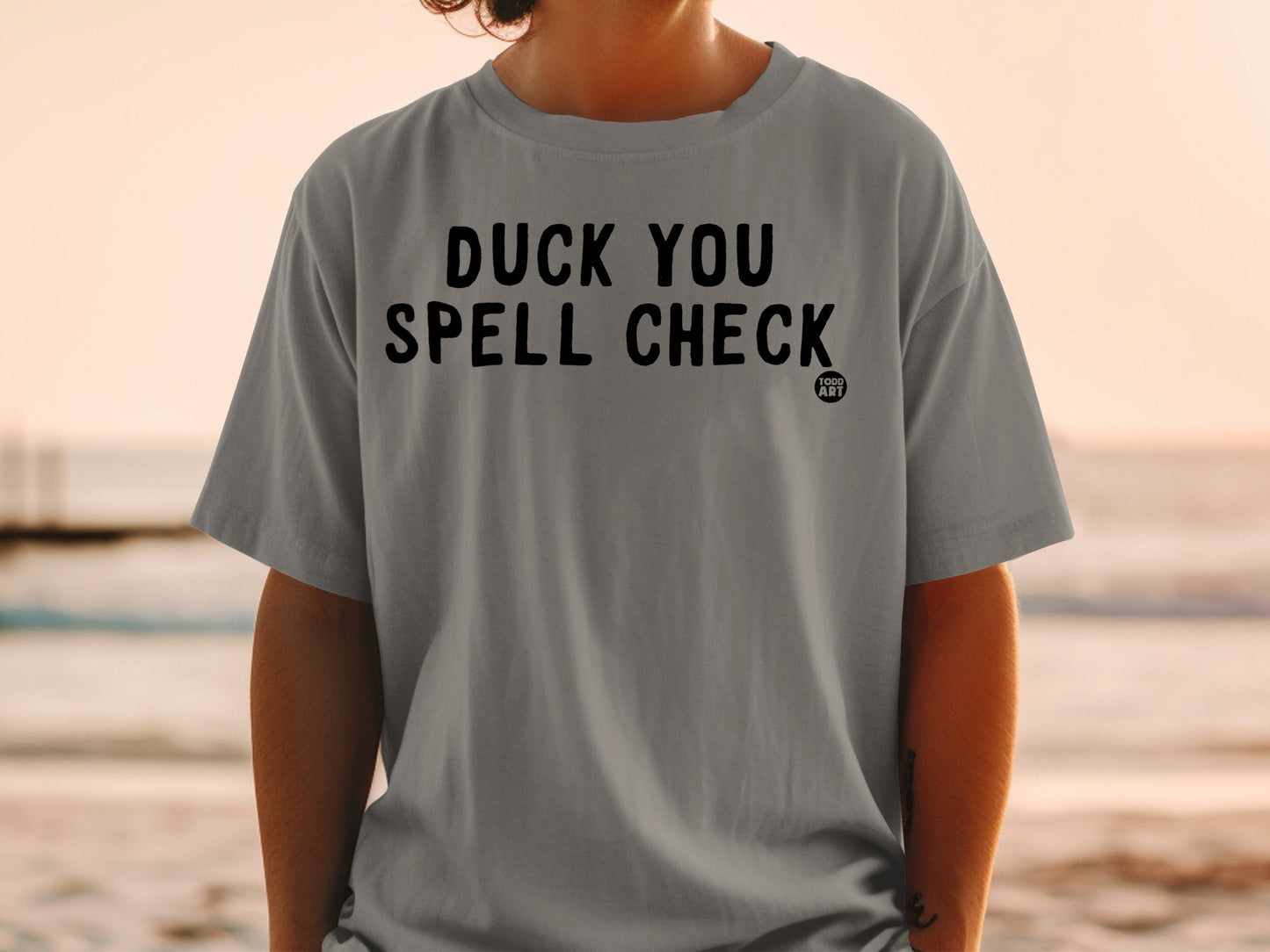 Duck You Spell Check Graphic T-Shirt for Casual Wear
