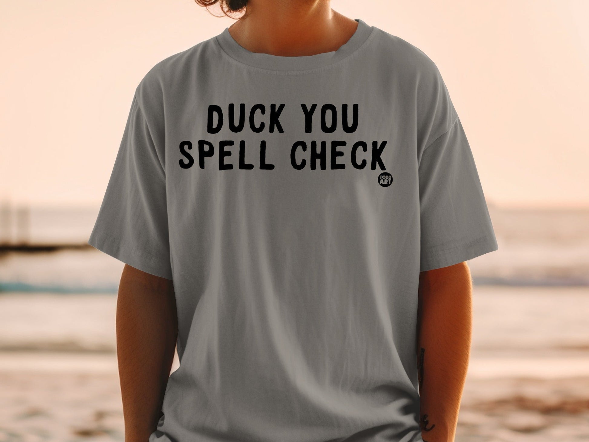 Duck You Spell Check Graphic T-Shirt for Casual Wear