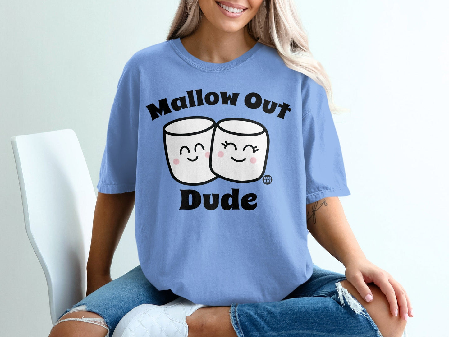 Mallow Out Dude Graphic Tee Fun Casual Wear