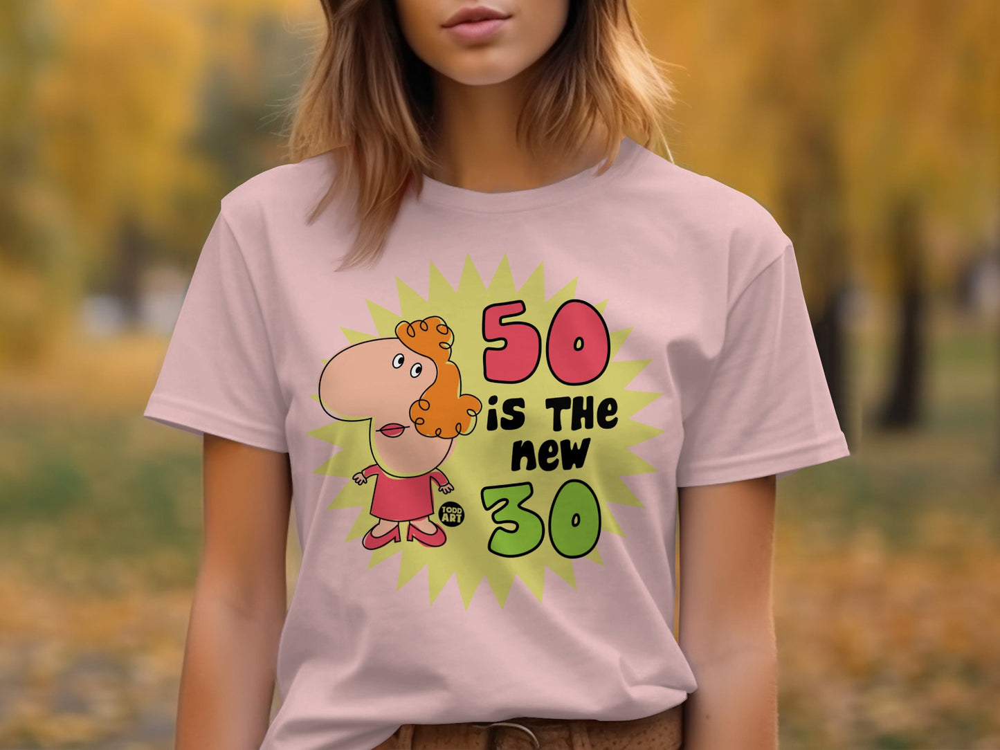Funny 50 is the New 30 Cartoon Graphic T-shirt