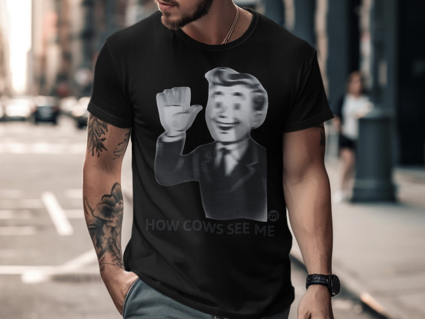 How Cows See Me Vintage Style T-Shirt Design