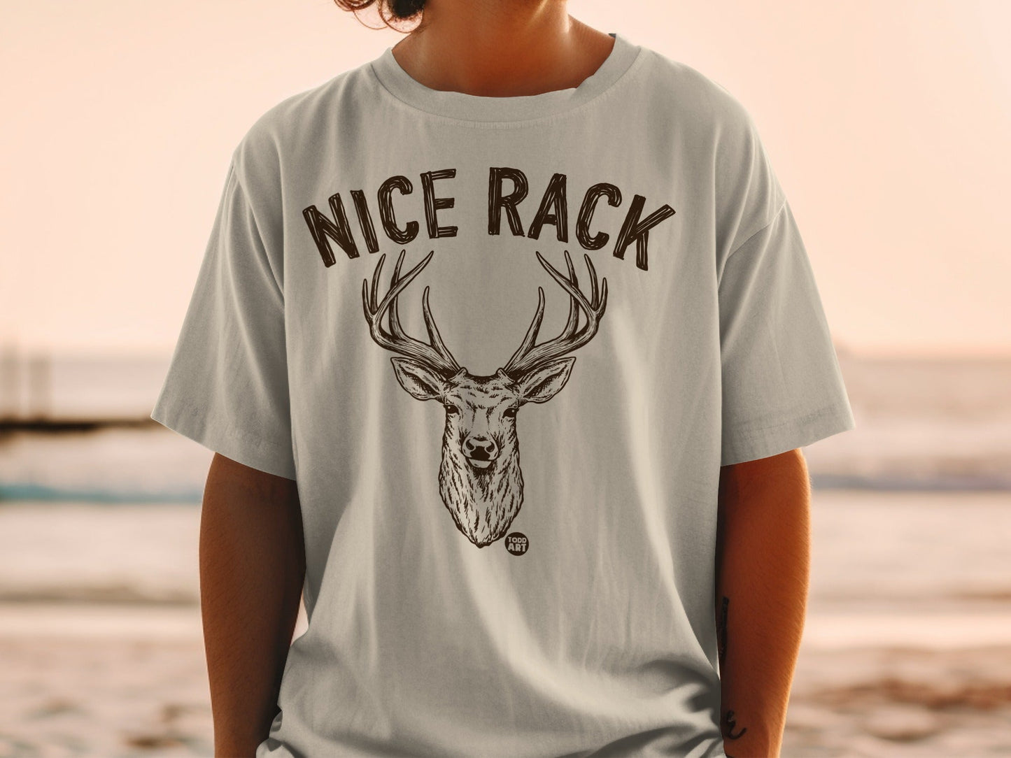 Funny Nice Rack Deer Antlers Graphic T-Shirt