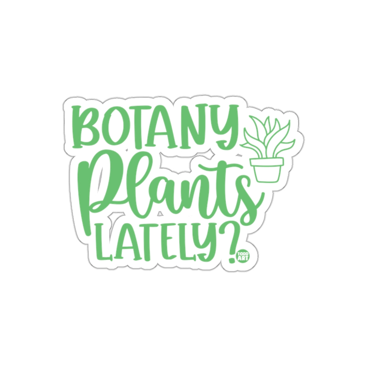 Botany Plants Lately Green Themed Decorative sticker