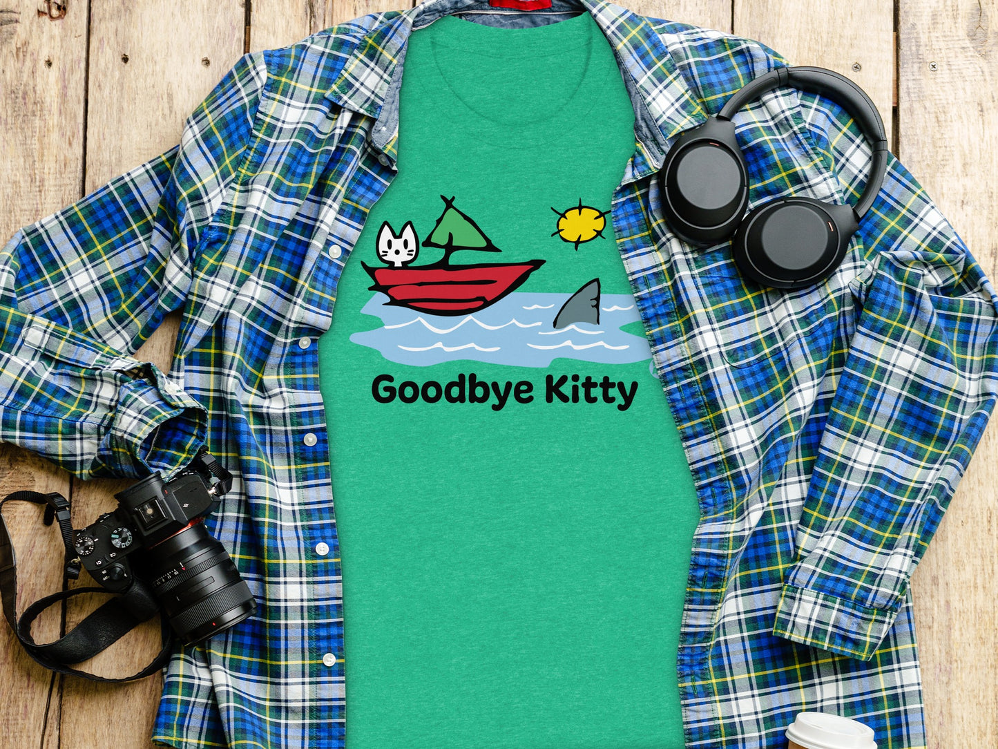 Goodbye Kitty Graphic T-Shirt with Fun Nautical Design