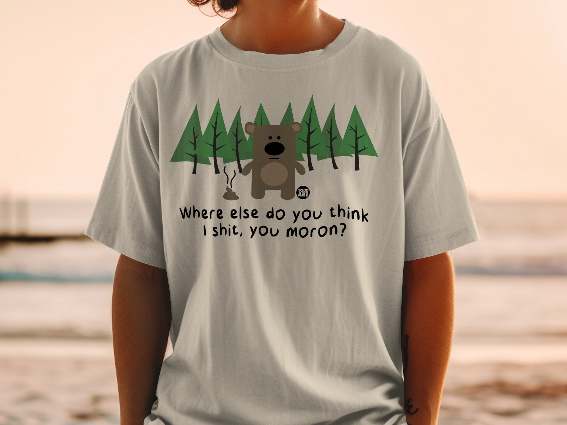 Funny Forest Bear Graphic Shirt with Humor