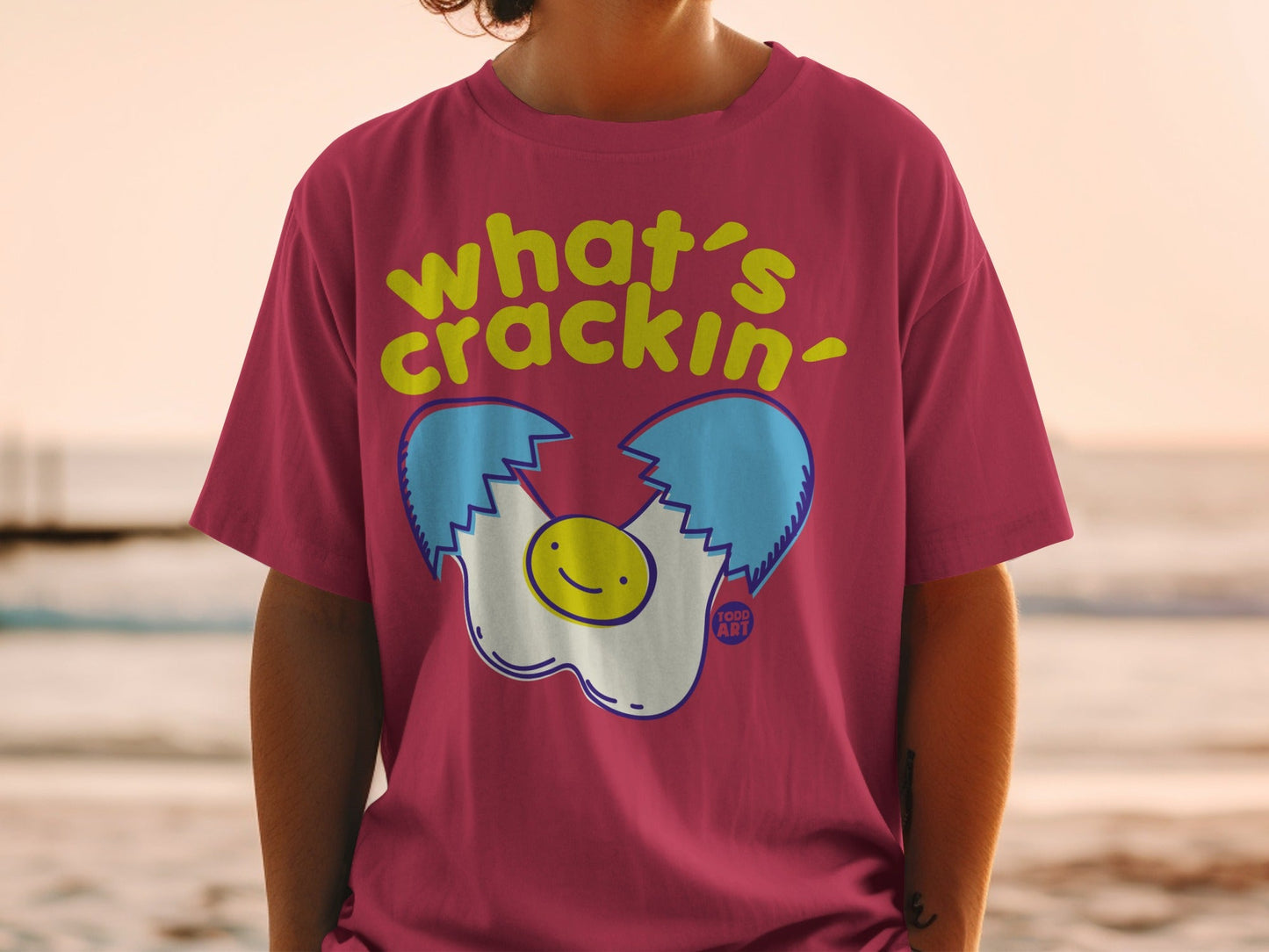 What's Crackin' Egg Emoji Graphic Casual Wear Top