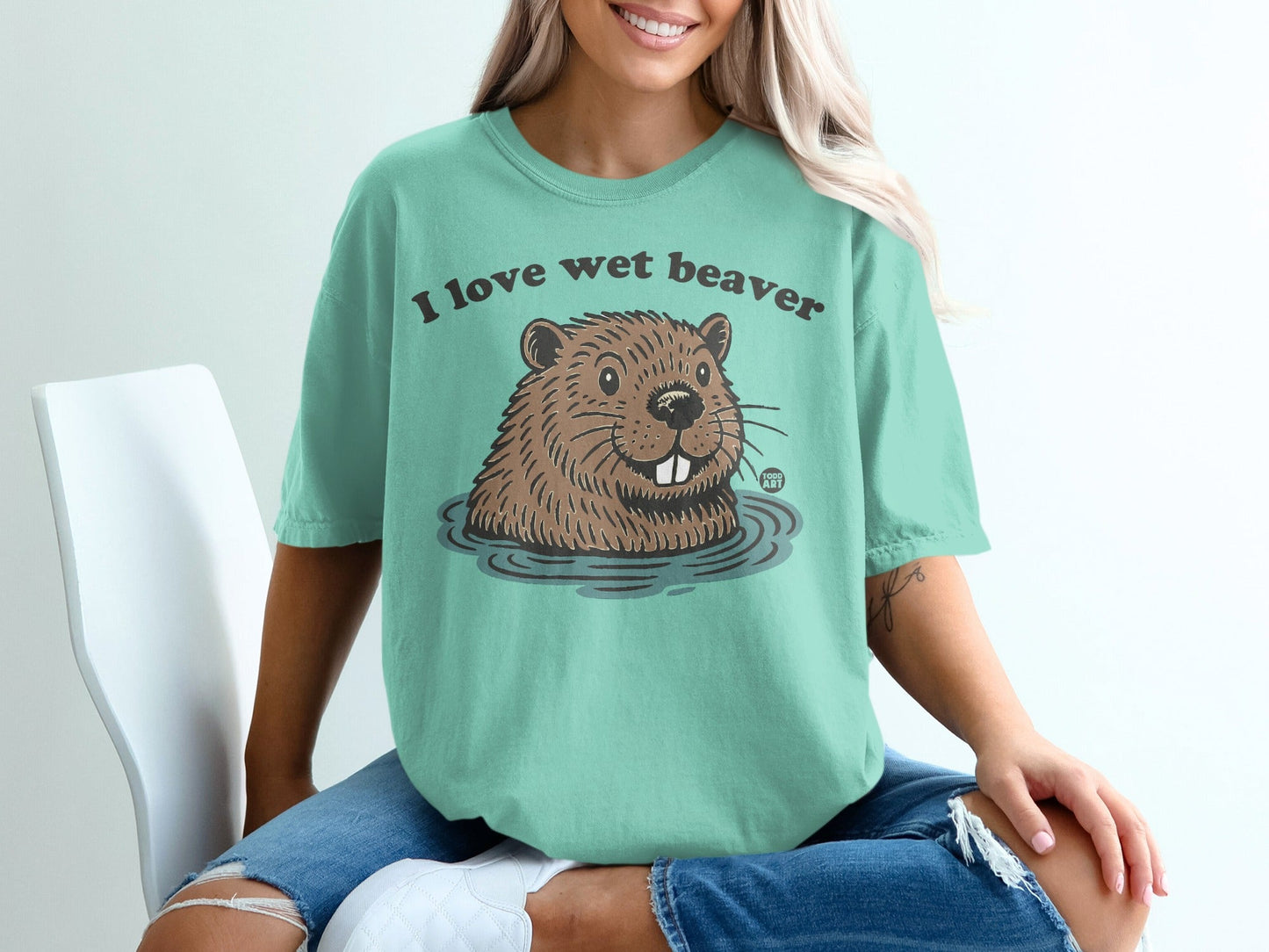I Love Wet Beaver Graphic Unisex T-shirt