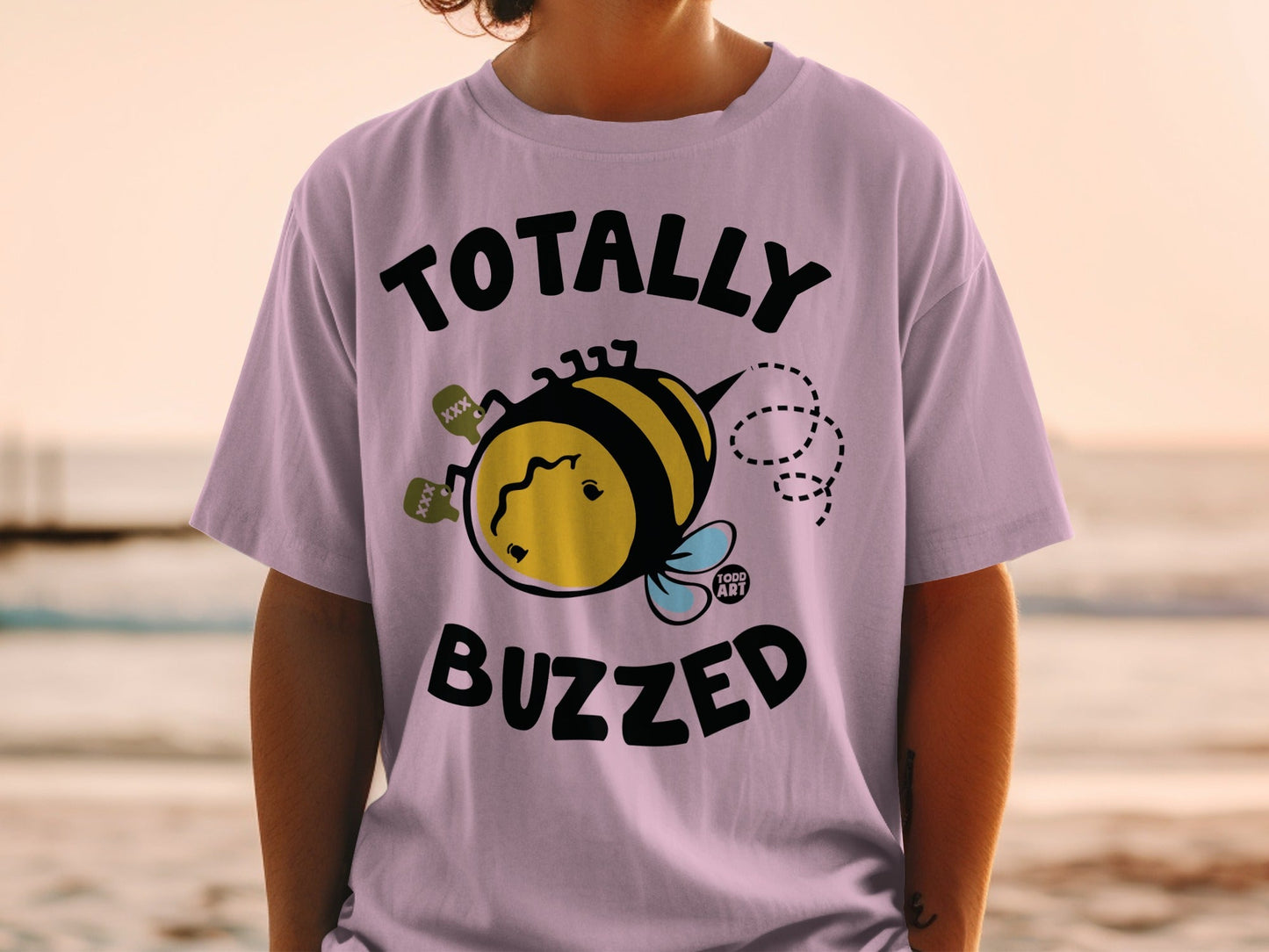 Totally Buzzed Bee Graphic T-shirt Fun Apparel Fashion
