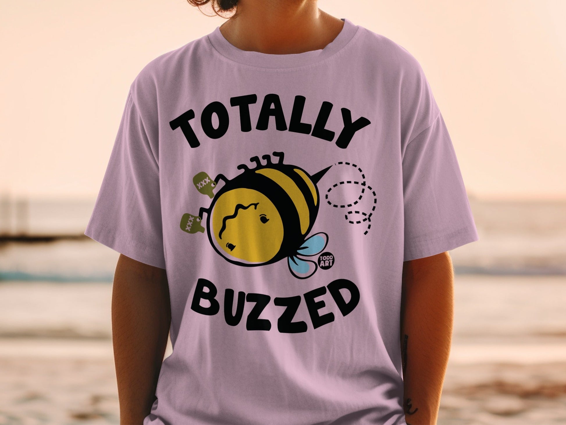 Totally Buzzed Bee Graphic T-shirt Fun Apparel Fashion