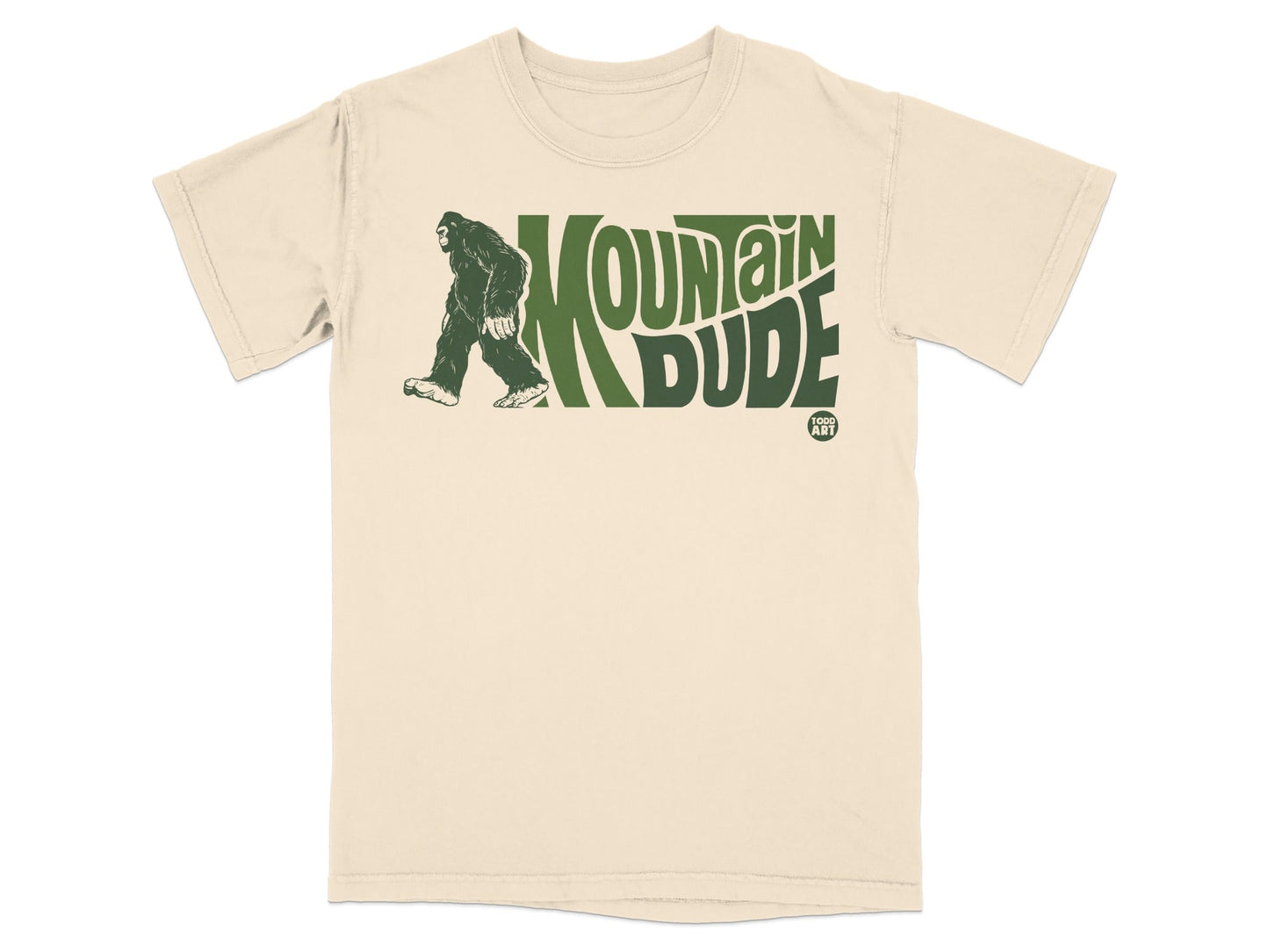Mountain Dude Graphic Bigfoot T-shirt Casual Tee