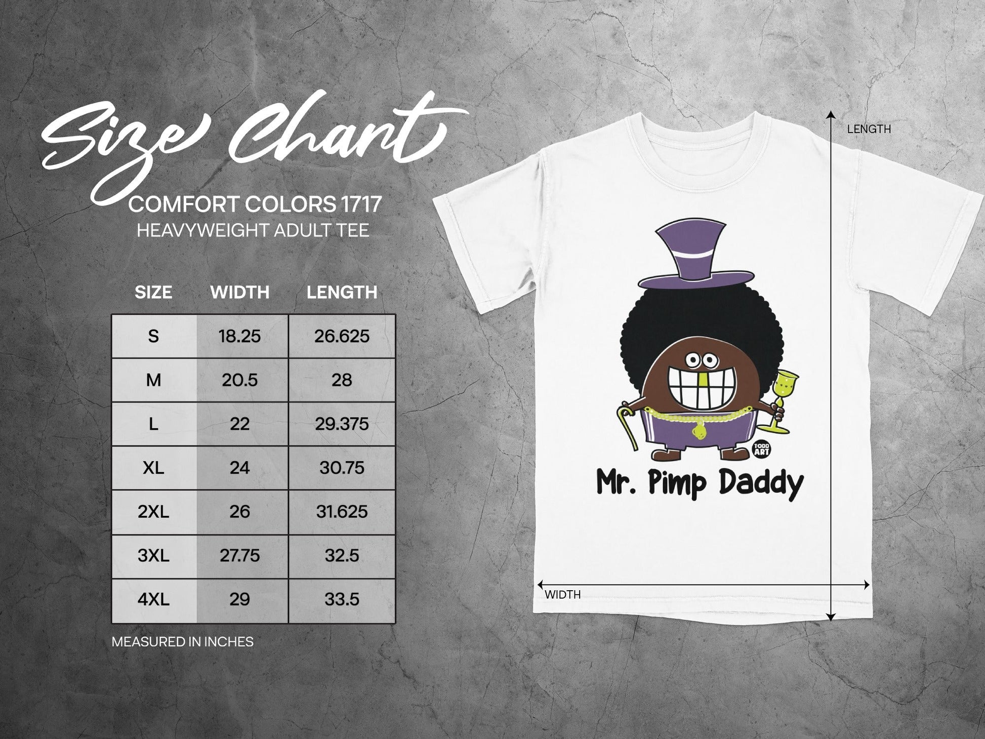 Mr. Pimp Daddy graphic heavyweight adult tee