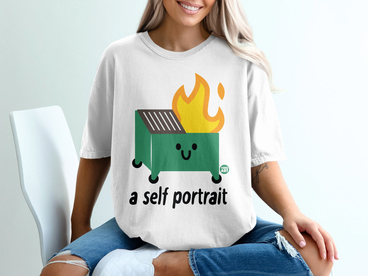 Dumpster Fire Meme a self portrait Funny Design product type