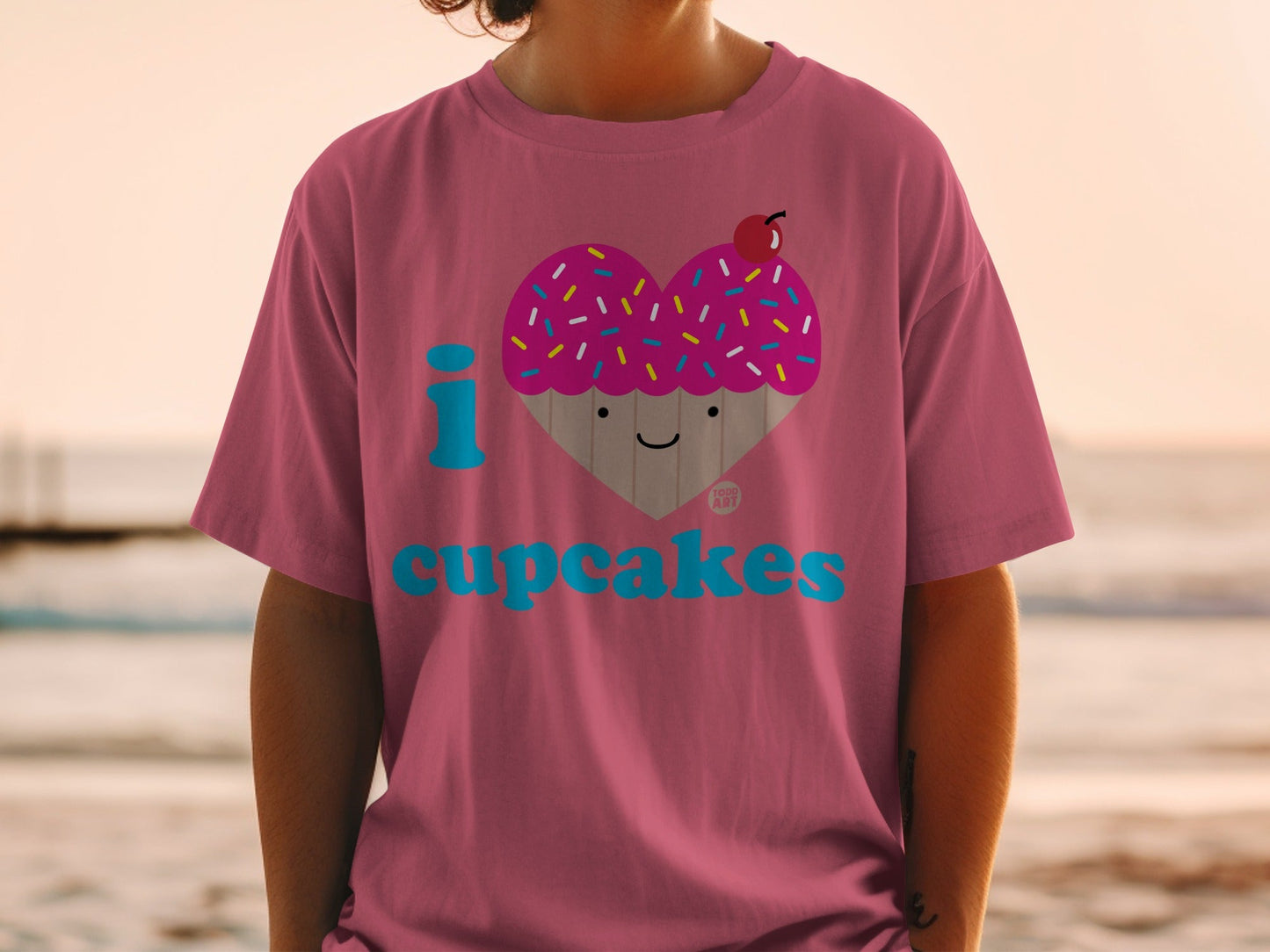 I Love Cupcakes Cute Pink Tee Shirt for Cupcake Lovers