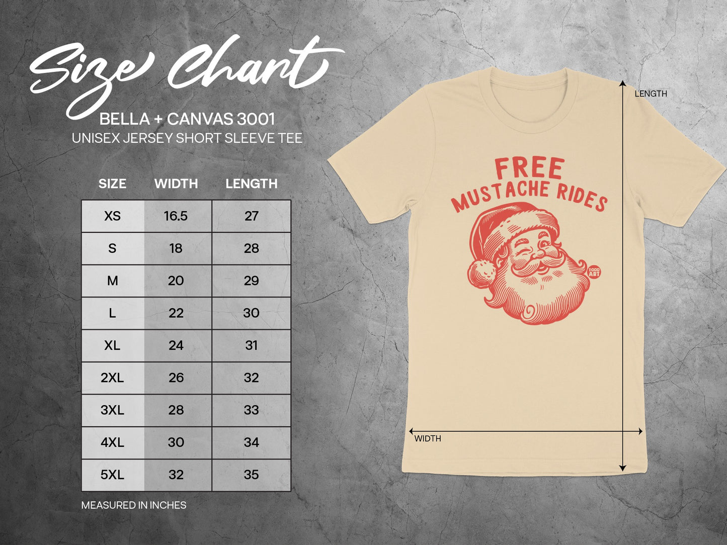 Free Mustache Rides Santa Graphic Tee