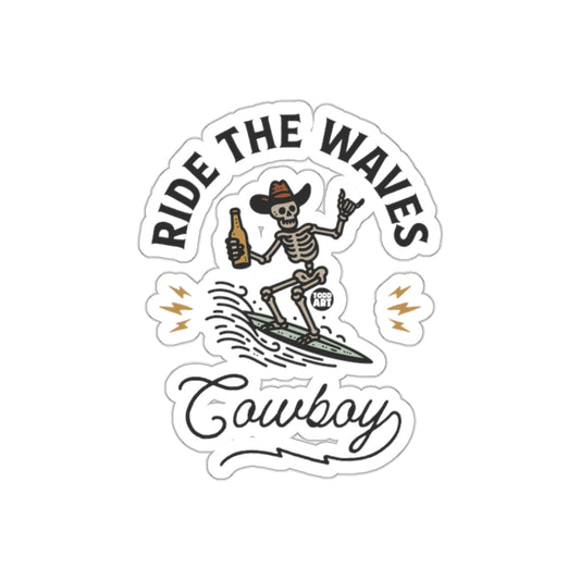 Ride The Waves Cowboy Sticker