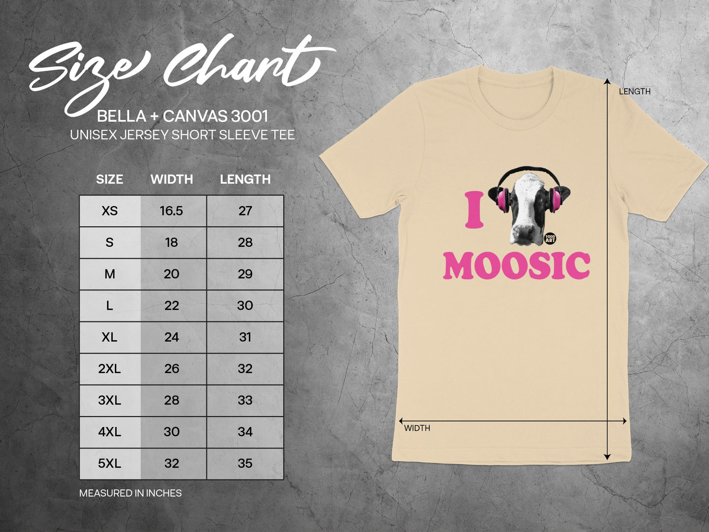I Moosic Cow with Headphones Unisex Jersey Short Sleeve Tee