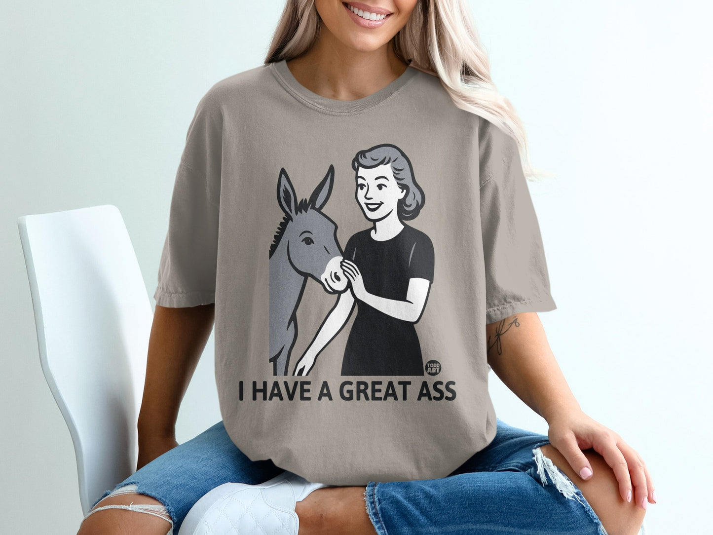 Funny Cartoon Graphic Tee I Have a Great Ass Shirt