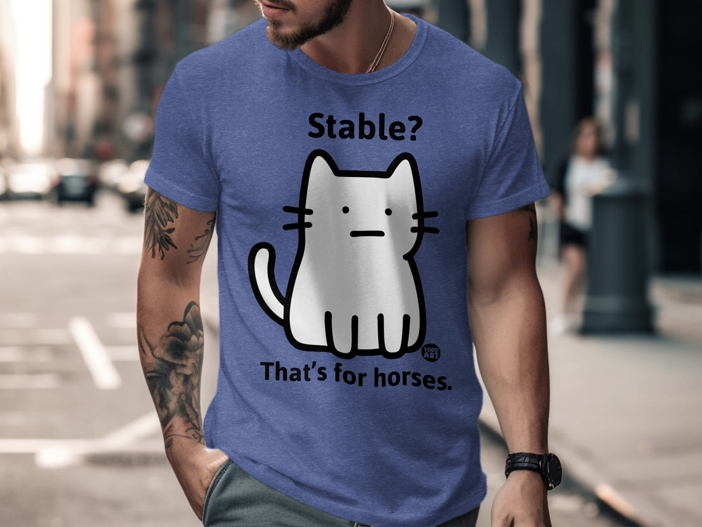 Stable That's for Horses Funny Cat Graphic T-shirt
