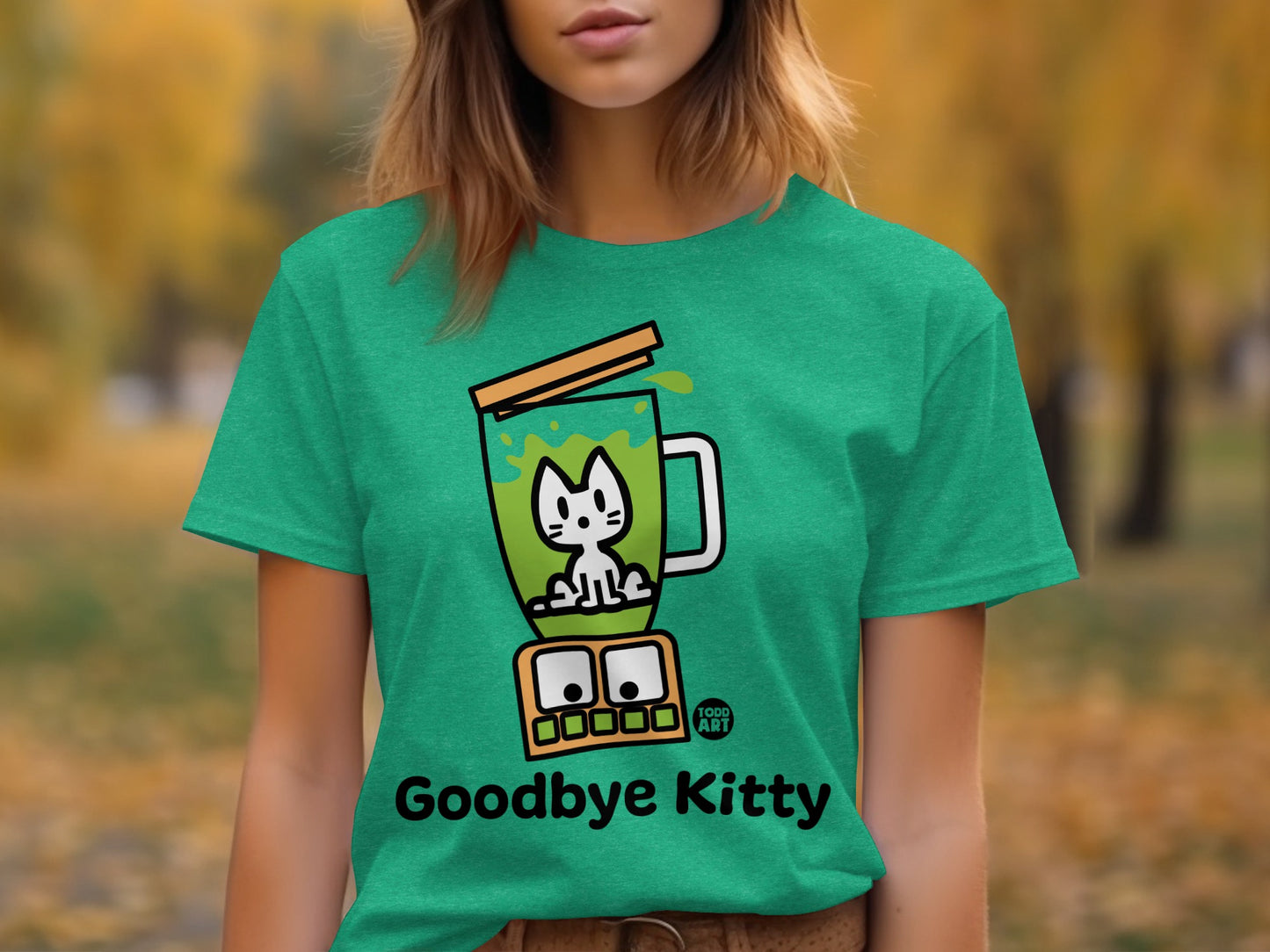 Funny Goodbye Kitty Blending In Style Graphic Shirt
