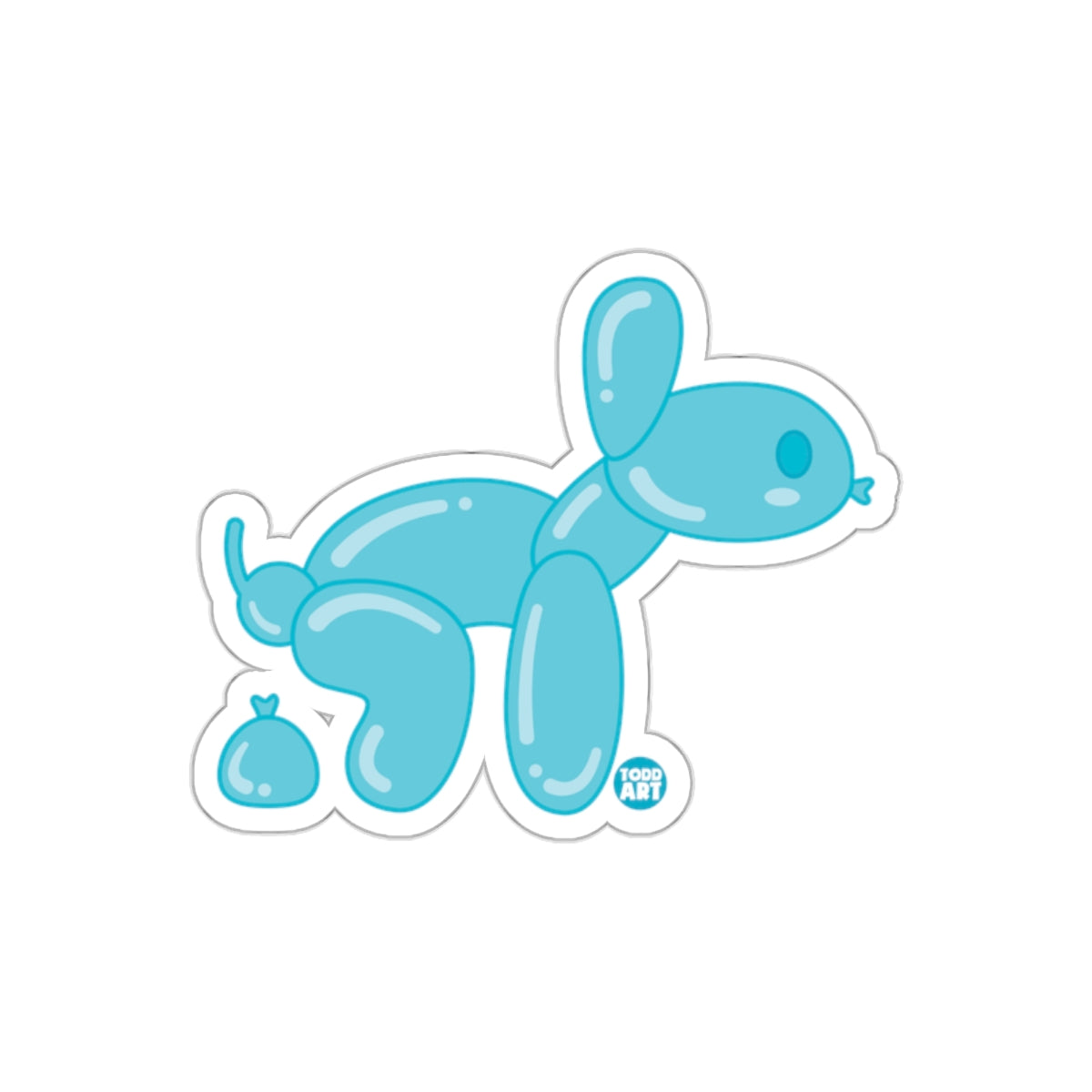 Cute Light Blue Balloon Animal Dog Graphic sticker