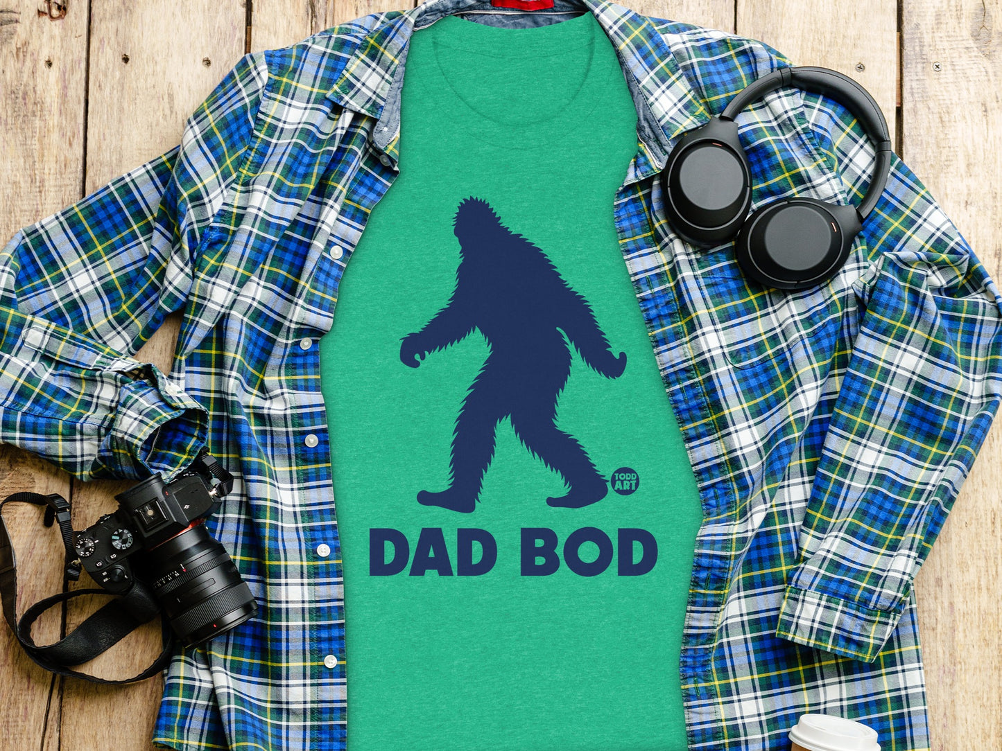 Dad Bod Bigfoot Silhouette Graphic Tee Shirt