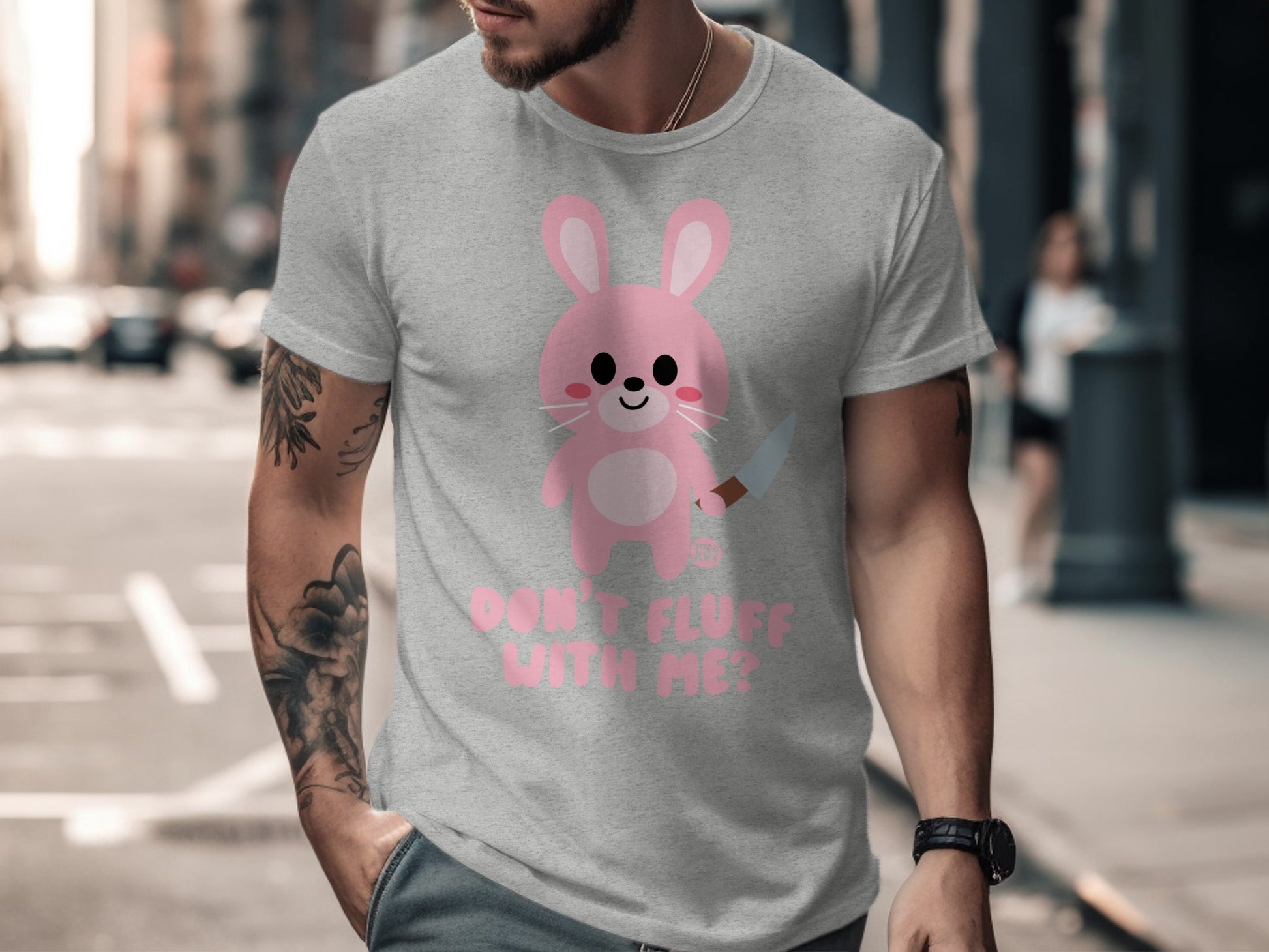 Don't Fluff With Me Cute Bunny Knife T-Shirt