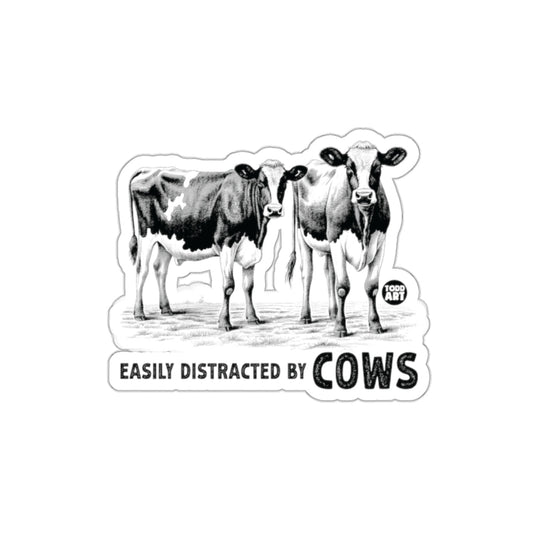 Easily Distracted By Cows Sticker Product