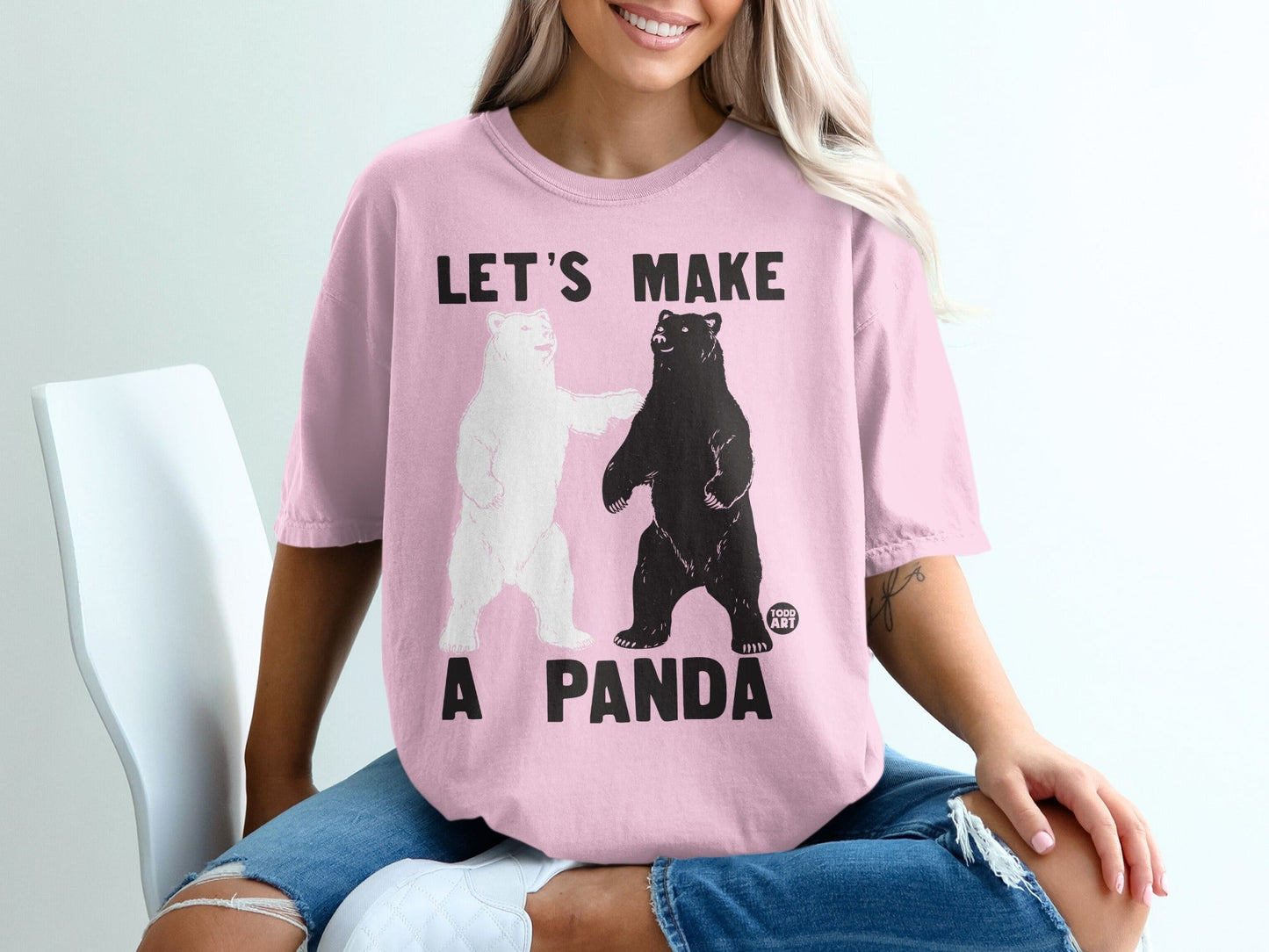 Let's Make A Panda Graphic Tee Cute Unisex Shirt