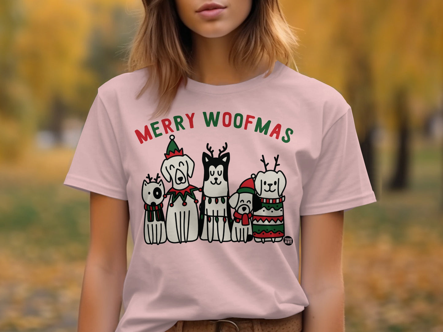 Merry Woofmas Dog Lovers Festive Holiday T-shirt