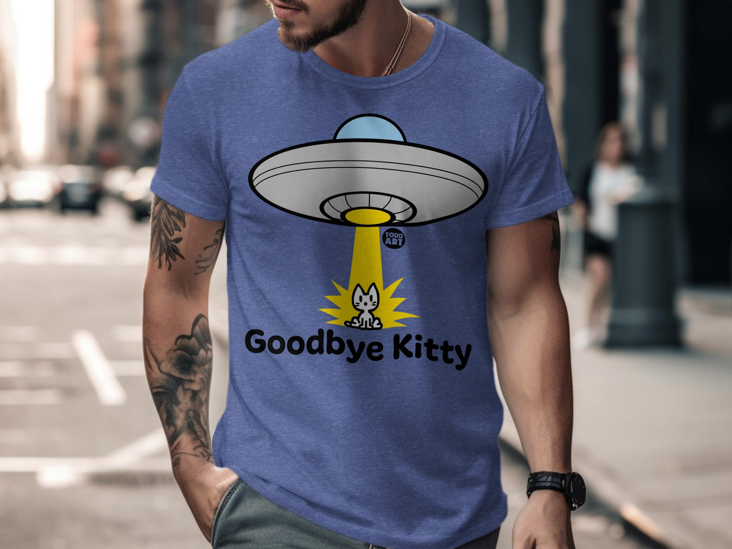 Goodbye Kitty UFO Graphic T-Shirt Classic Streetwear