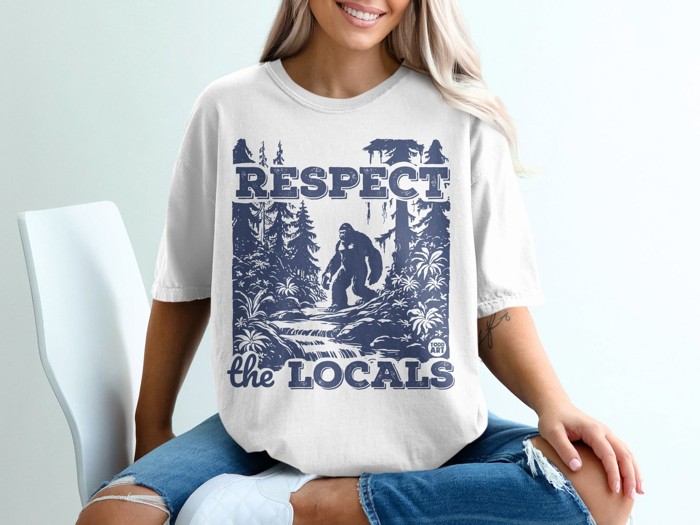 Respect The Locals Bigfoot Graphic Tee Shirt