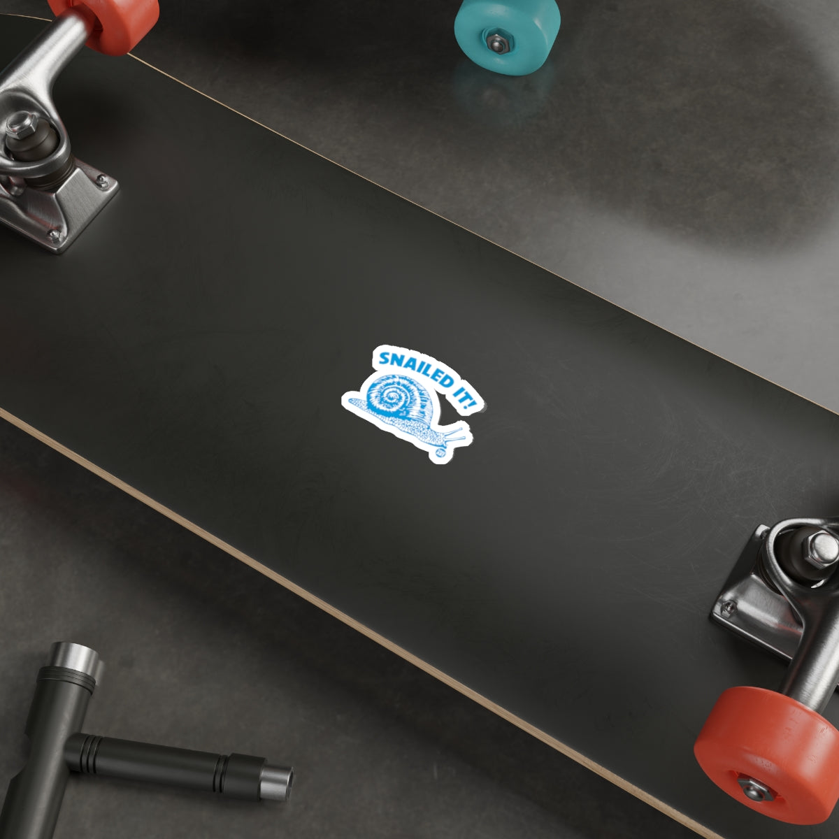 Snail Design Blue Snail Nailed It Skateboard