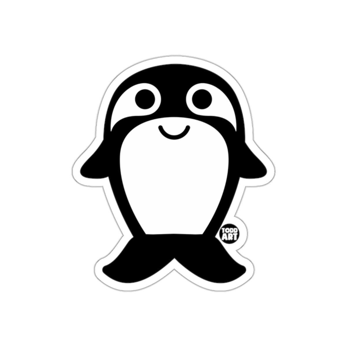 Cute Smiling Penguin by Todd Art Sticker Design