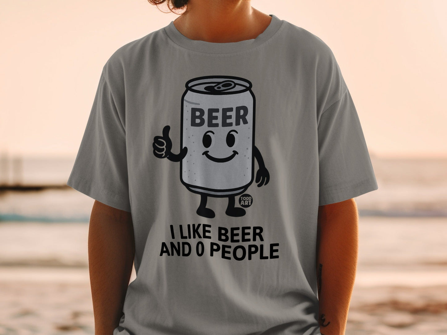I Like Beer And 0 People Funny Graphic T-shirt