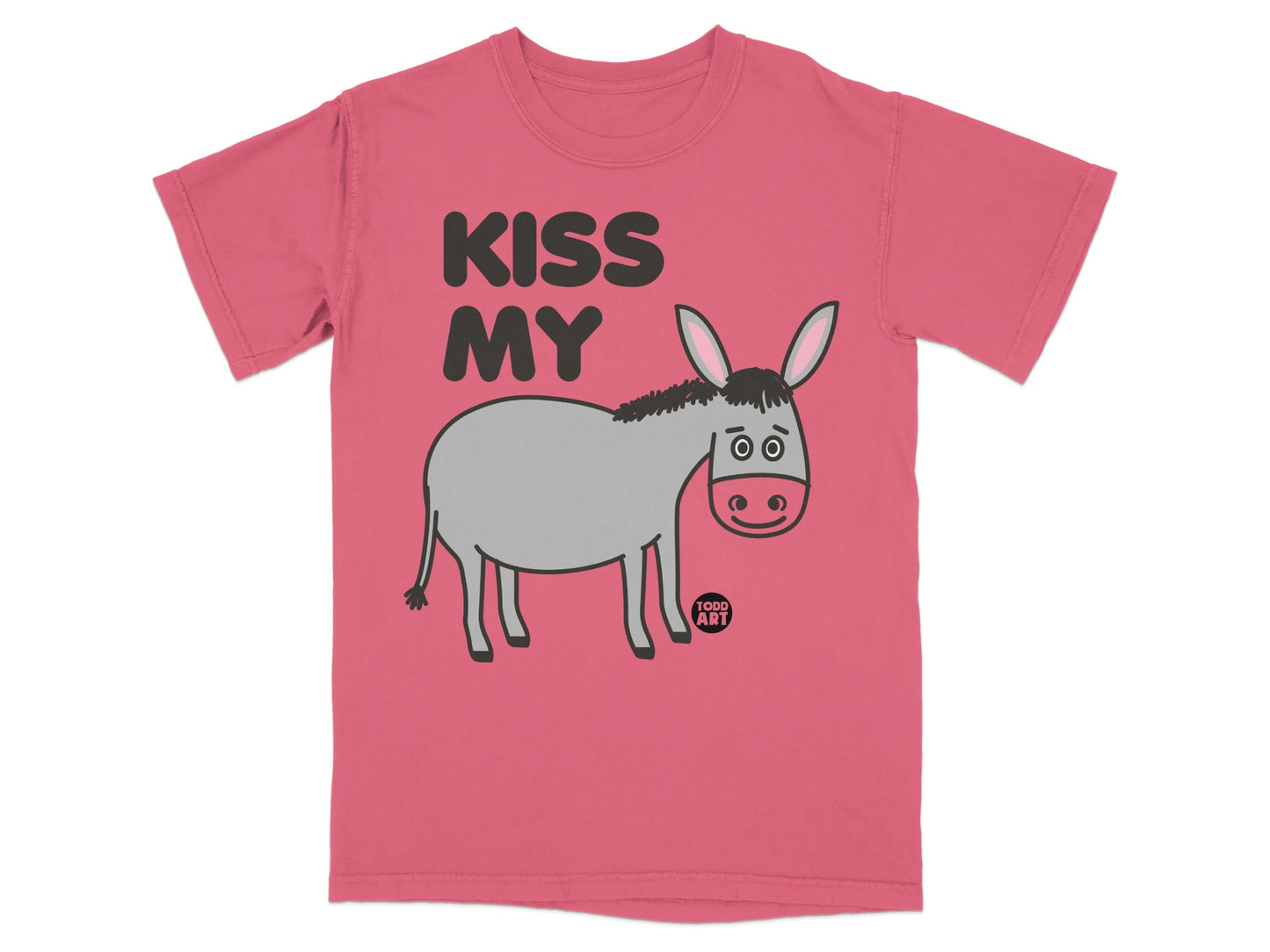 Kiss My Donkey Funny Cartoon Graphic T-shirt