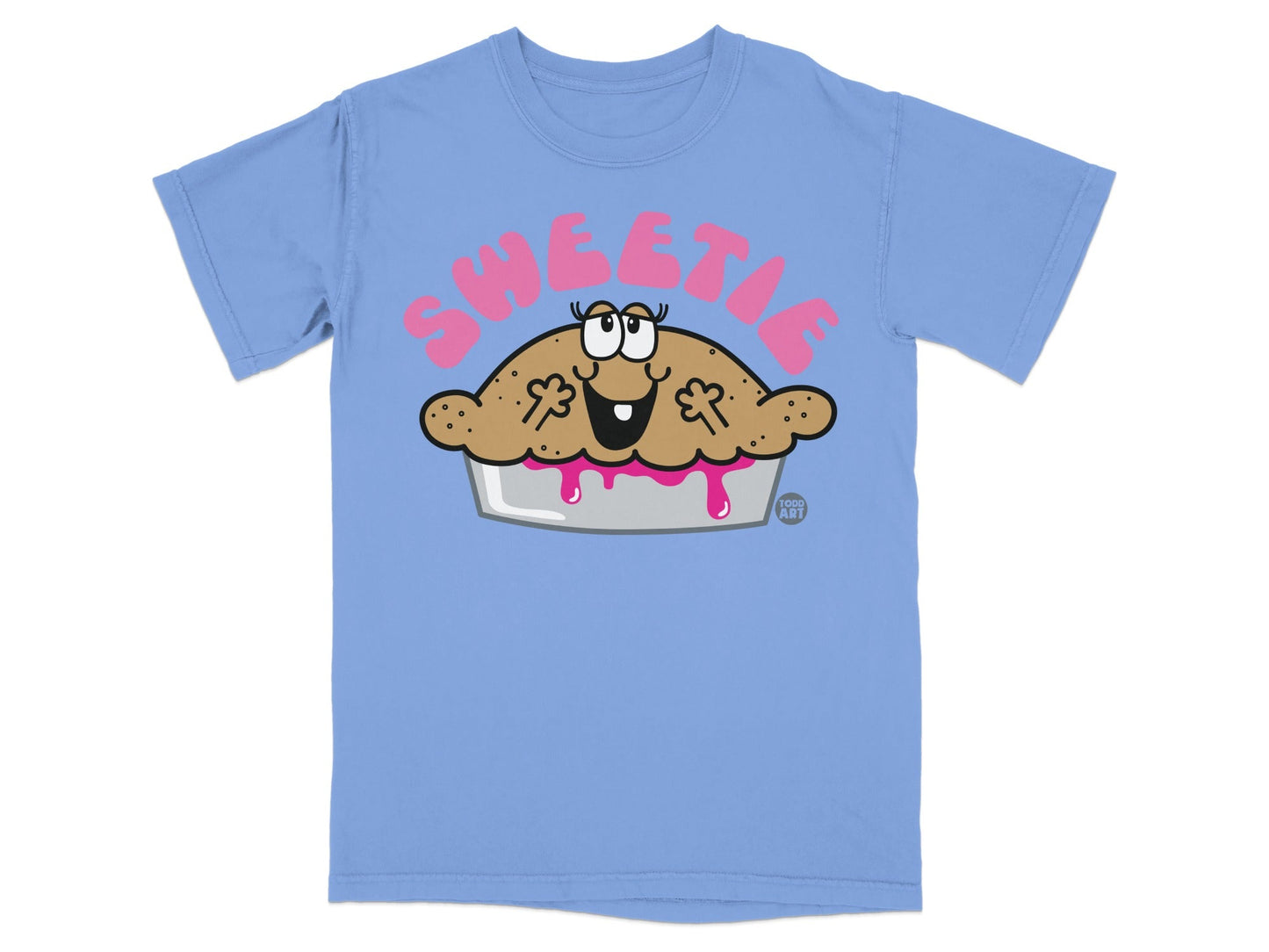 Sweetie Pie Illustrated Graphic Blue T-shirt