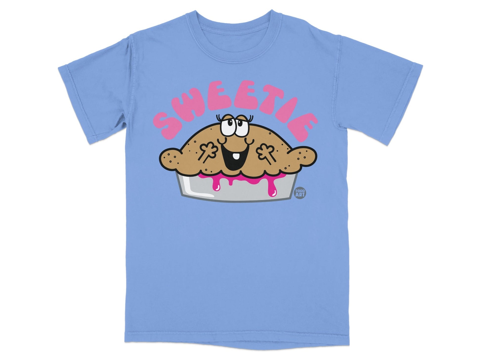 Sweetie Pie Illustrated Graphic Blue T-shirt